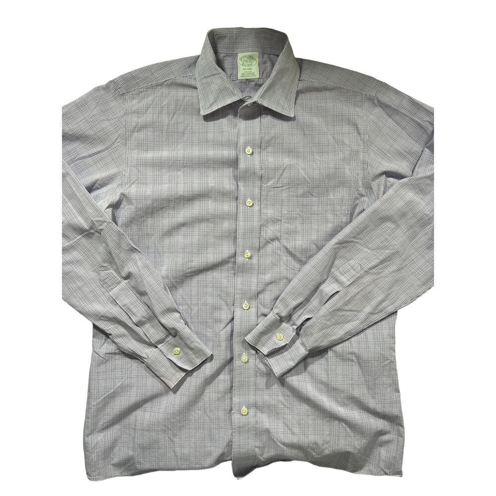 Brooks Brothers Milano Shades of Purple Plaid Shirt 15.5-33